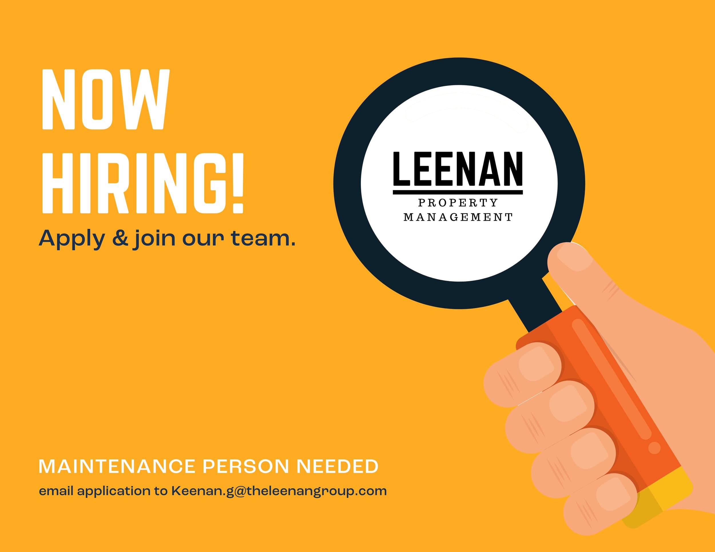 Job Opportunity - Maintenance Person