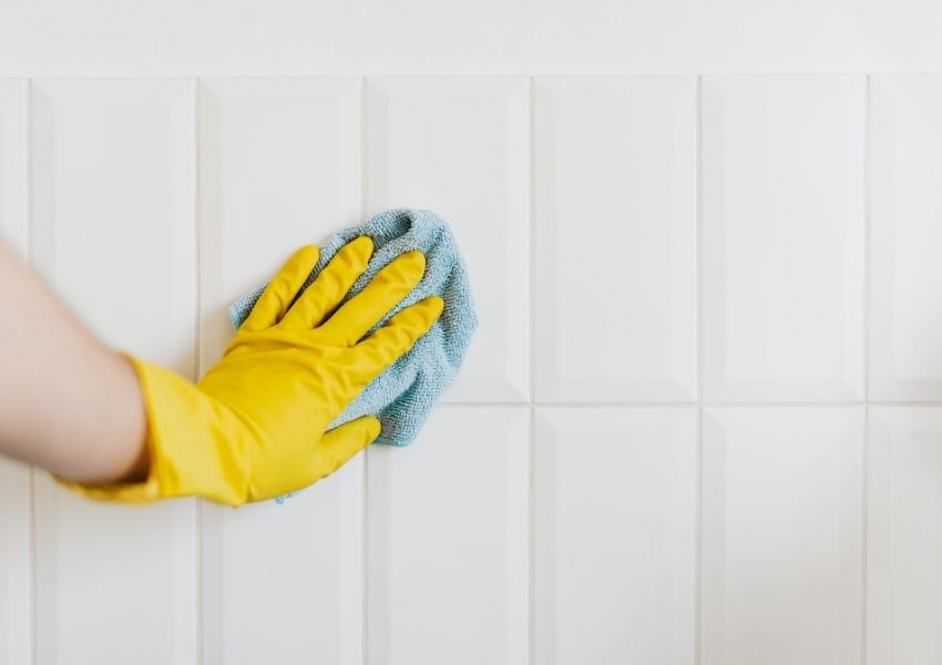 cleaning the property