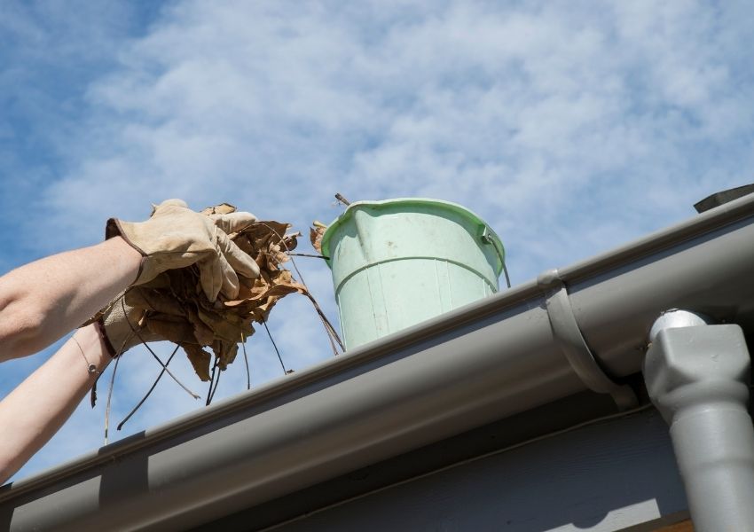 cleaning gutters