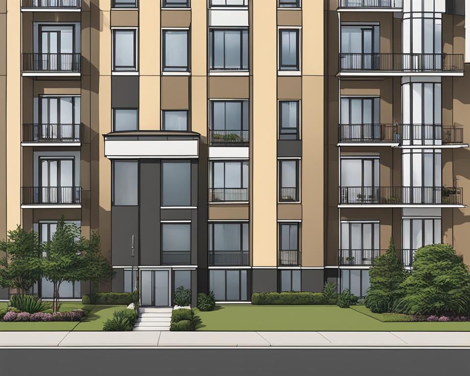 modern apartment building with a well-maintained exterior,
