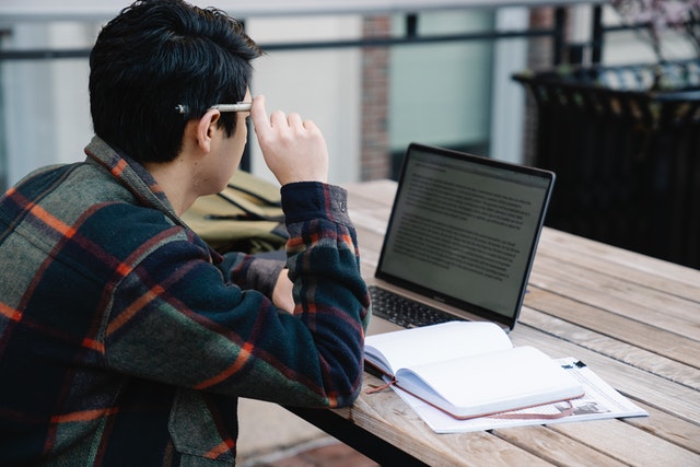 reading laptop