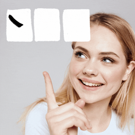 A gif of a woman pointing to the words YES